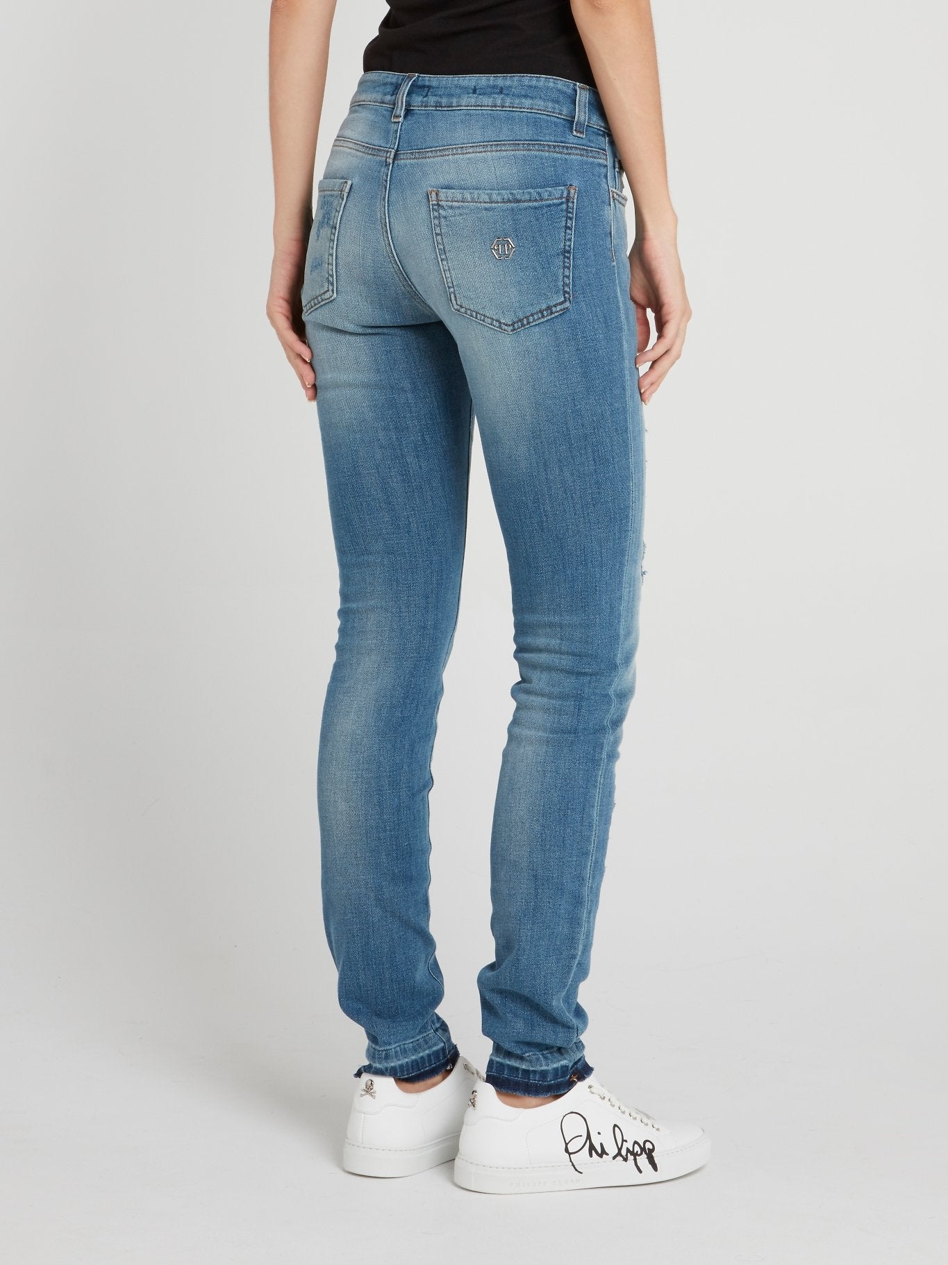 Morgan Blue Distressed Skinny Jeans