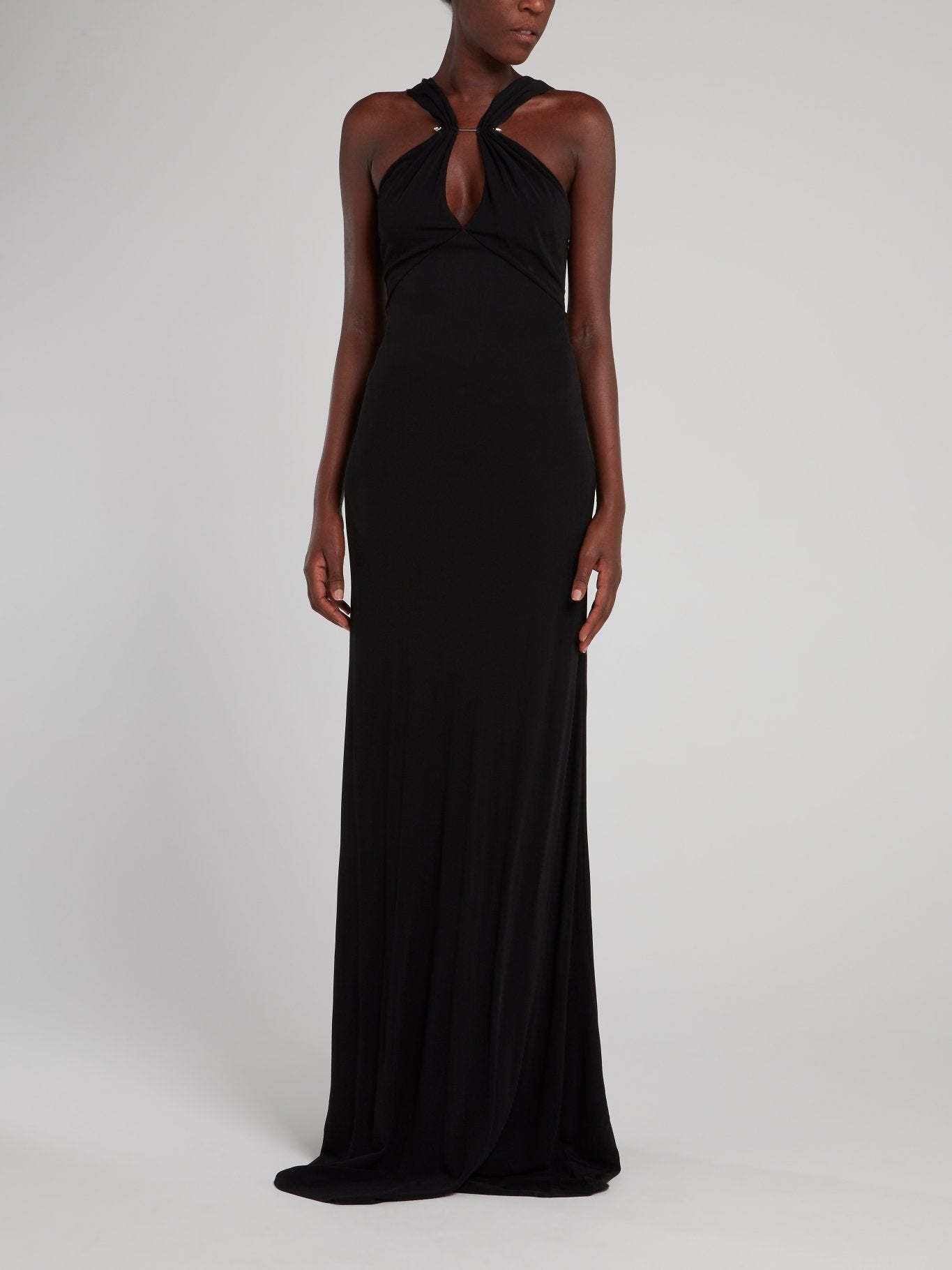 Black Embellished Evening Dress