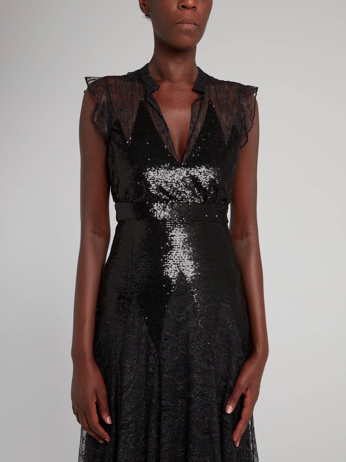 Metallic Sequin Lace Midi Dress Metallic Sequin Lace Midi Dress