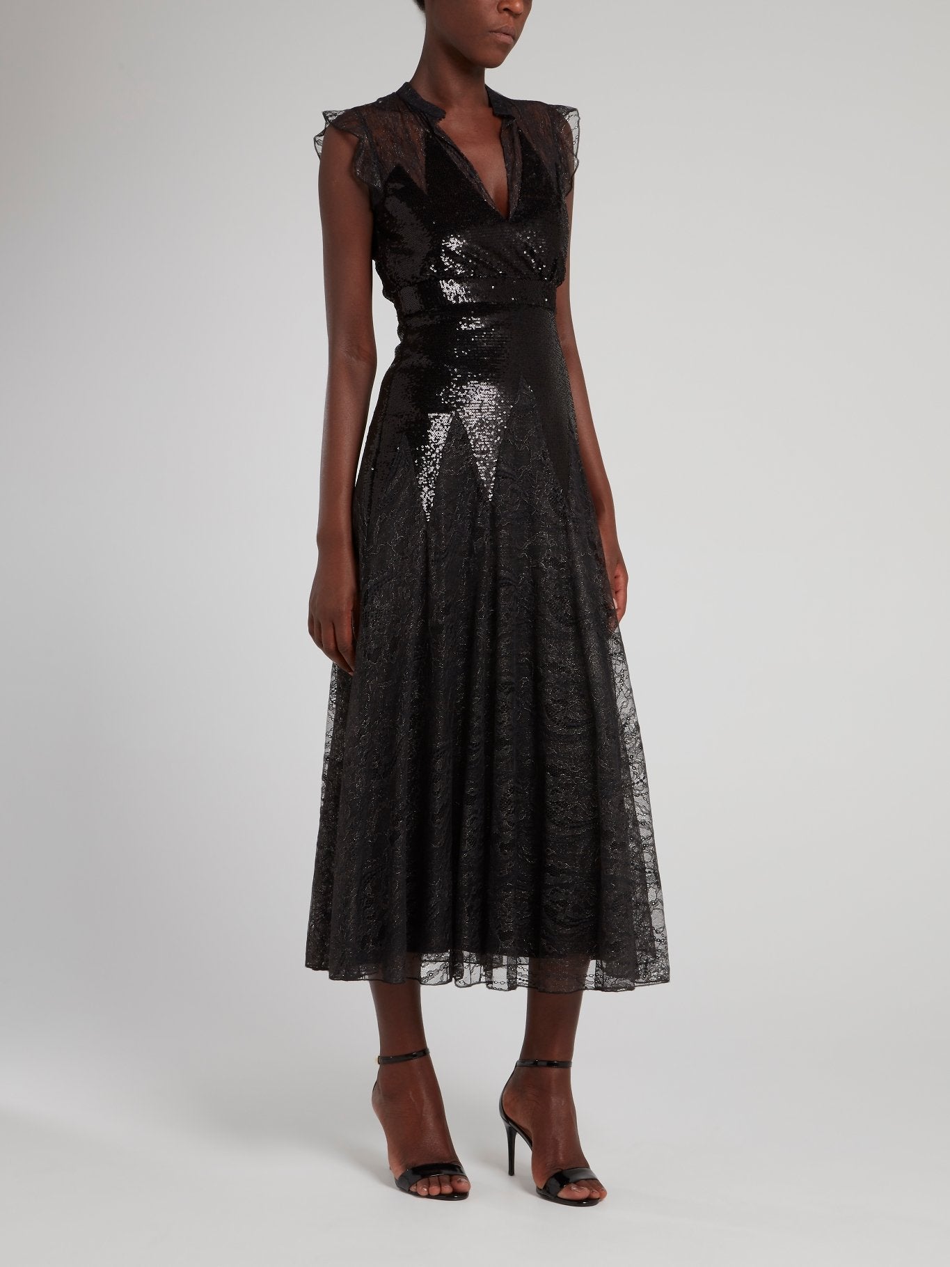 metallic lace midi dress Ulla Johnson Helena Ruffled Metallic Lace Midi Dress In Gold - 60% Off