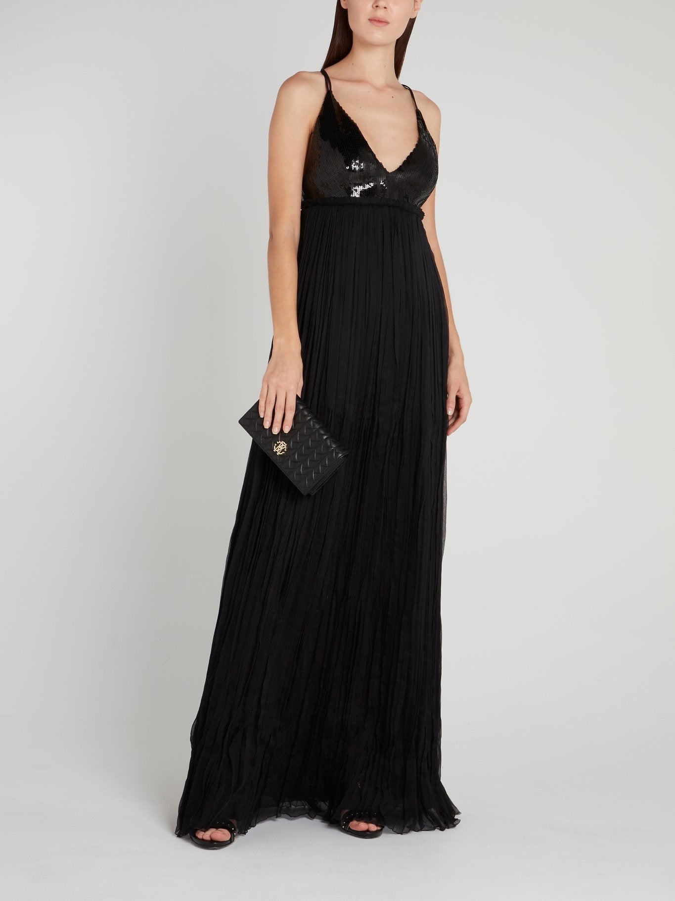 sequin pleated maxi dress Gold Coast V neck Cami Shimmer Pleated Maxi Dress