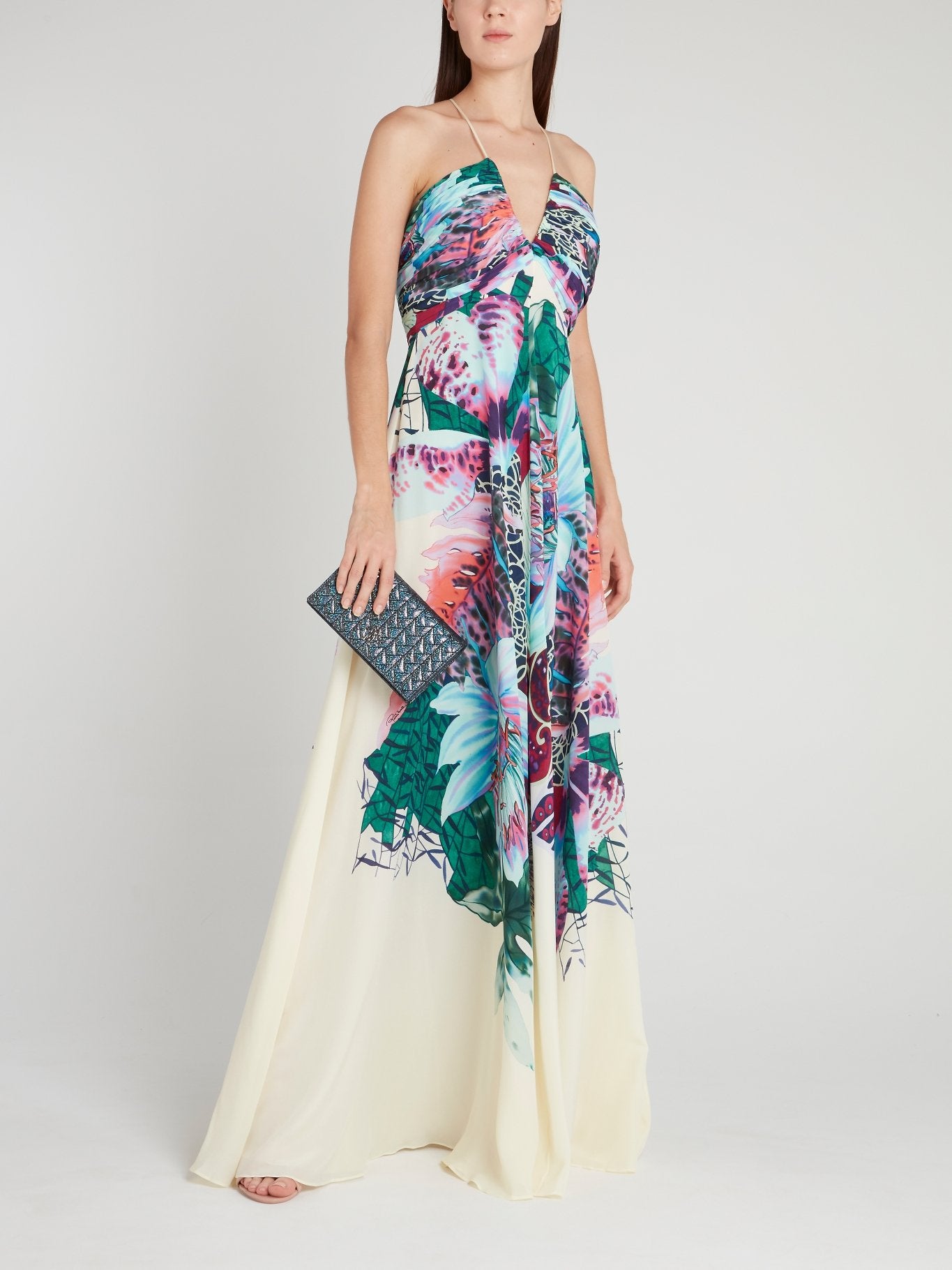 tropical print halter dress Tropical Vibe Halter Maxi Dress