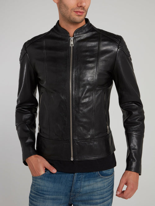Black Zip Up Moto Jacket