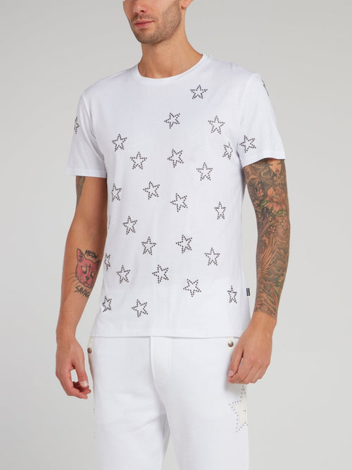White Studded Star T-Shirt
