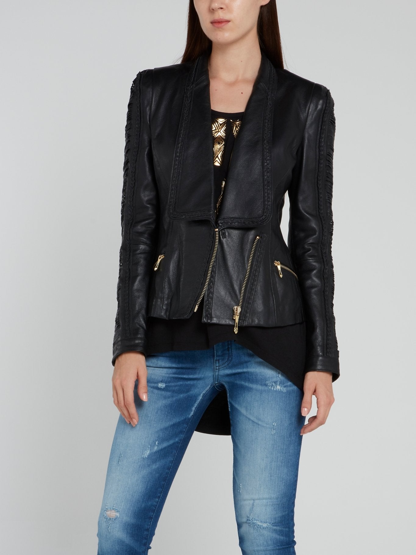 Black Cutter Leather Jacket
