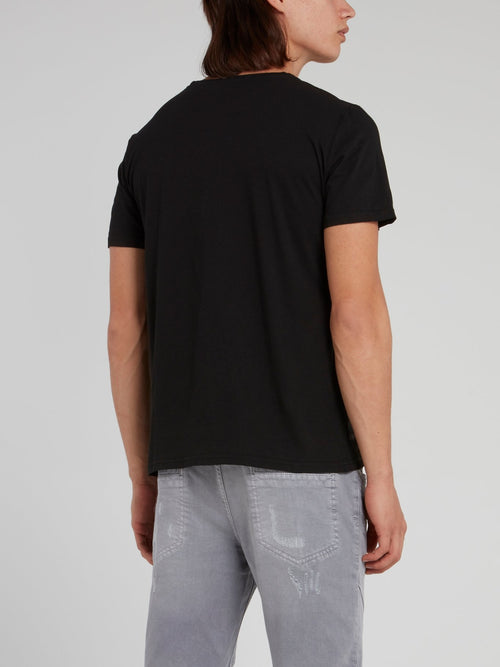 Black Charcoal Print T-Shirt