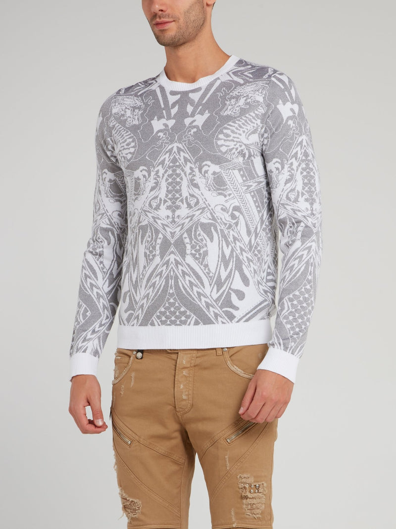 White Patterned Pullover