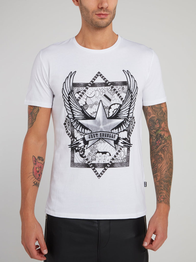 White Star Print T-Shirt