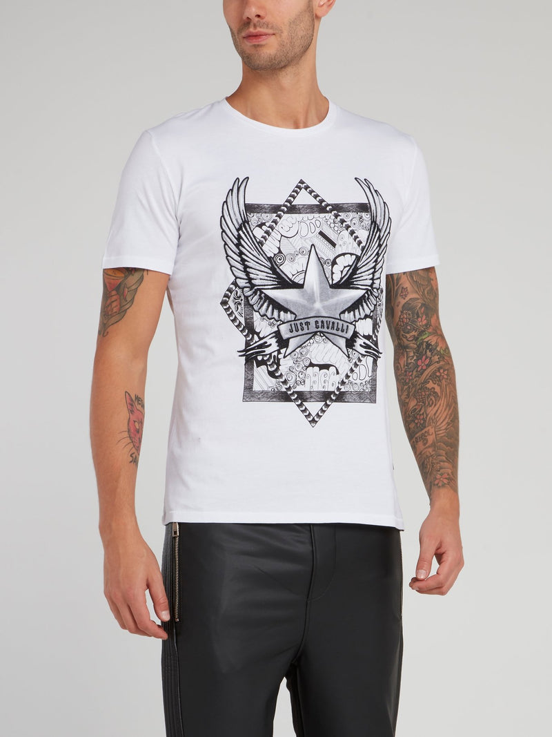 White Star Print T-Shirt
