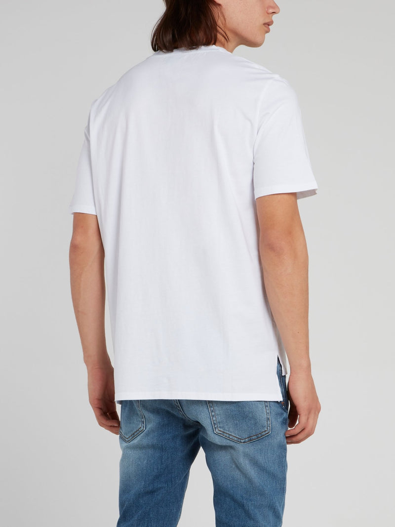White Logo Print Shirt