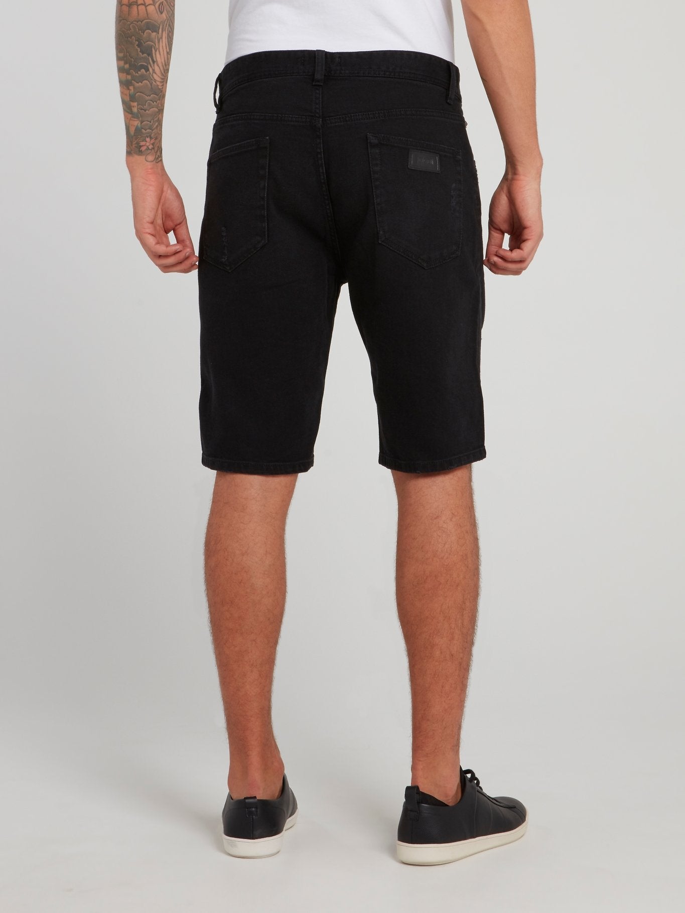 Black Zipper Embellished Shorts