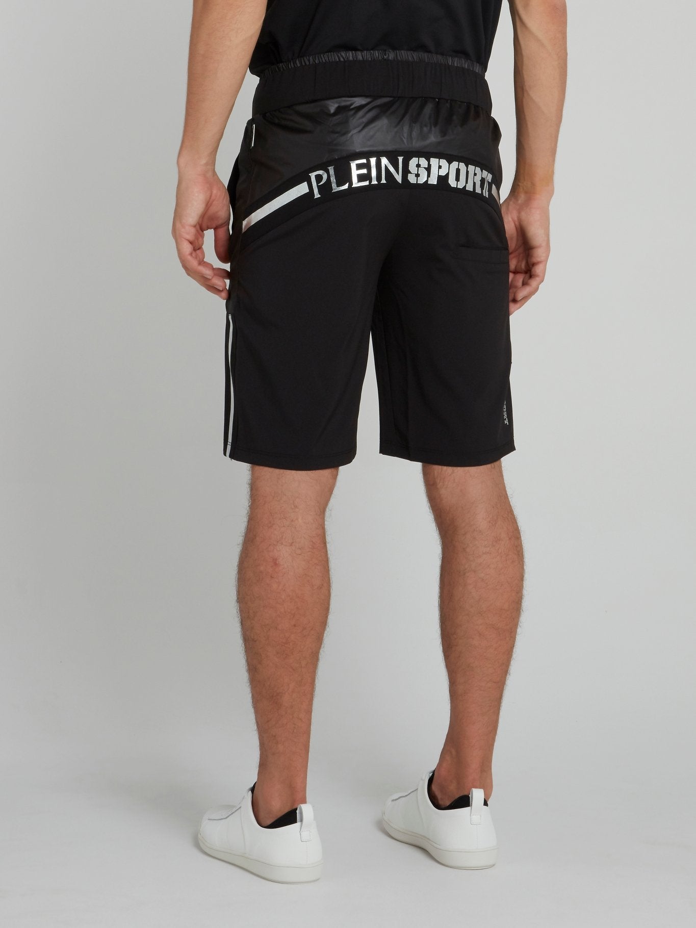 Black Rear Logo Drawstring Shorts