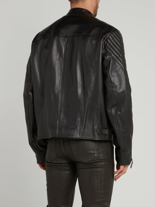 Ovis Aries Leather Biker Jacket