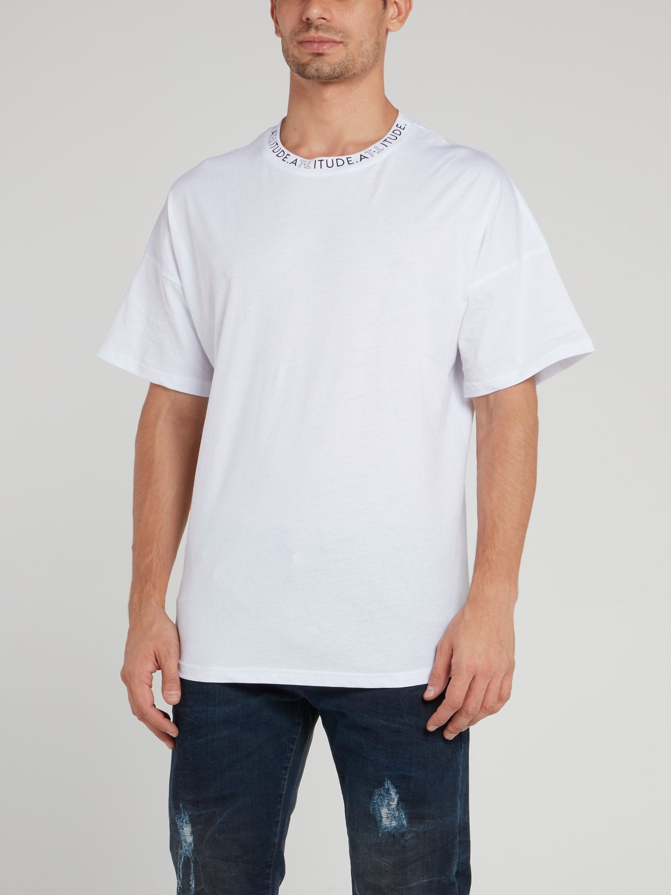 White Logo Neckline T-Shirt