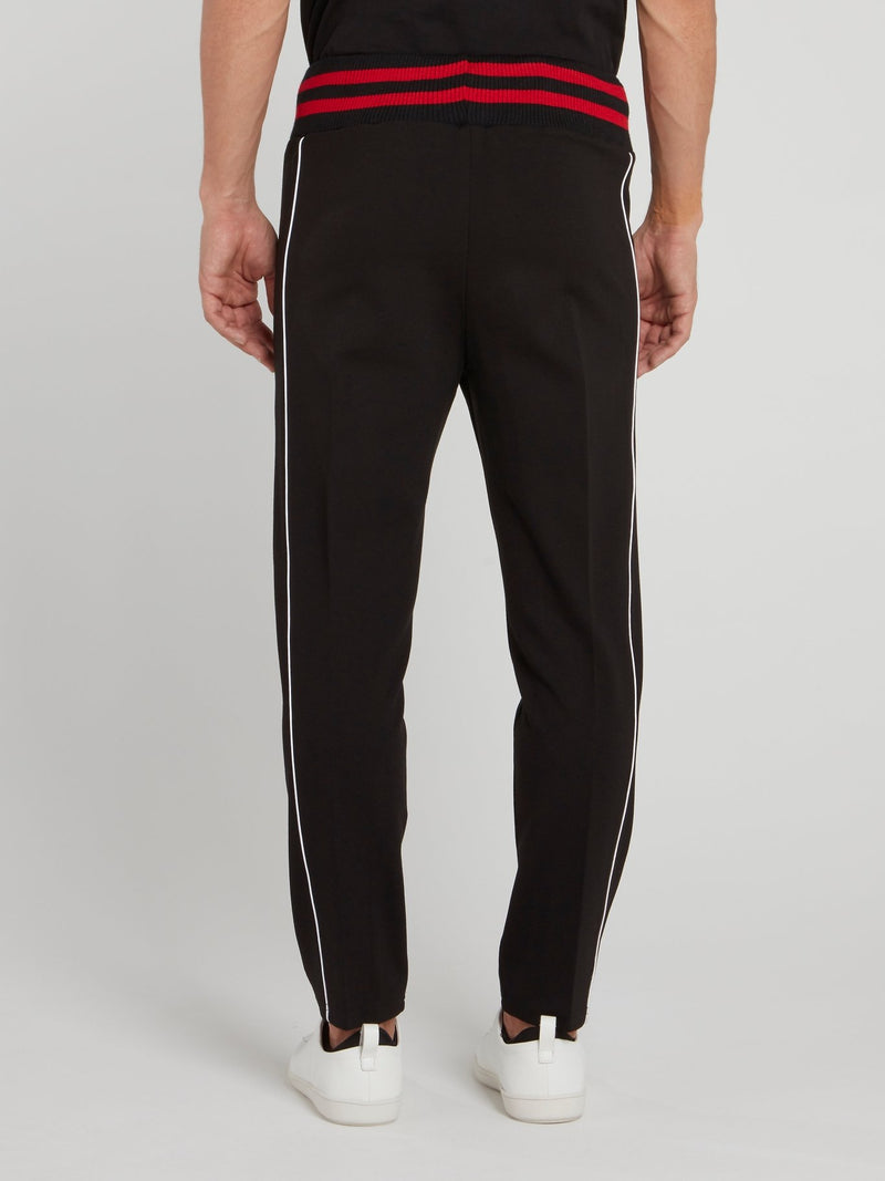 Black Striped Waistband Trousers