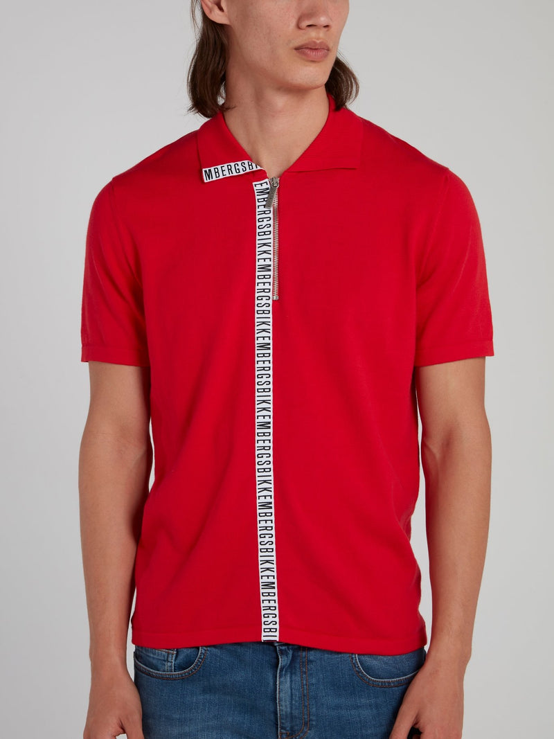 Red Logo Tape Polo Shirt