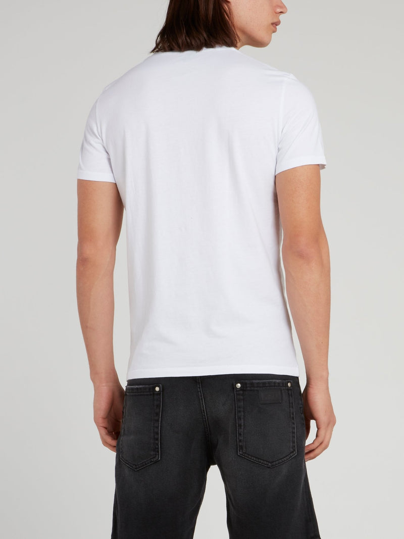 White Galaxy Print T-Shirt
