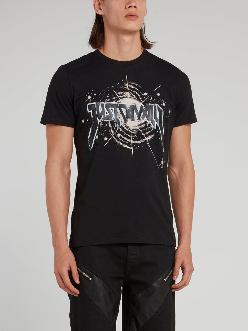 Black Galaxy Print T-Shirt