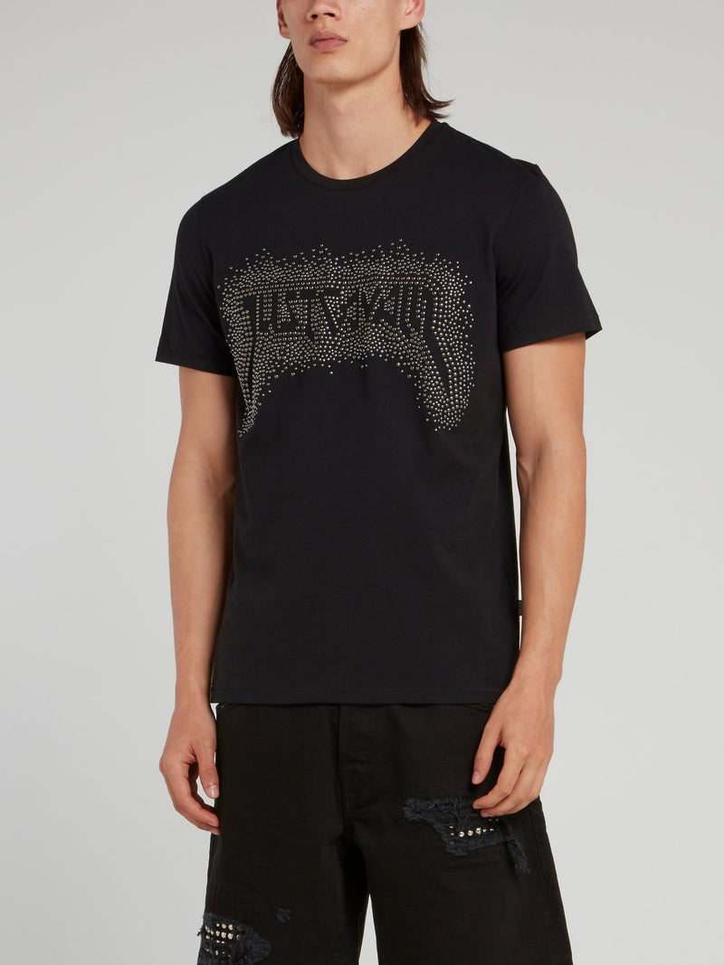 Black Studded Logo T-Shirt