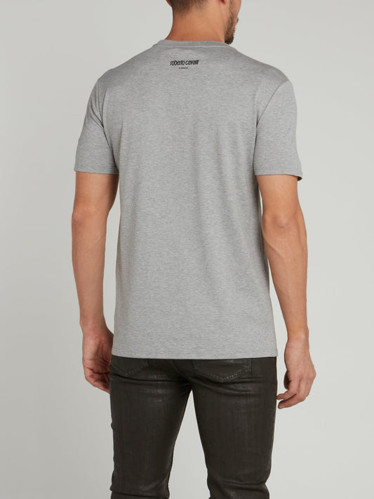 Grey Logo Knitted T-Shirt