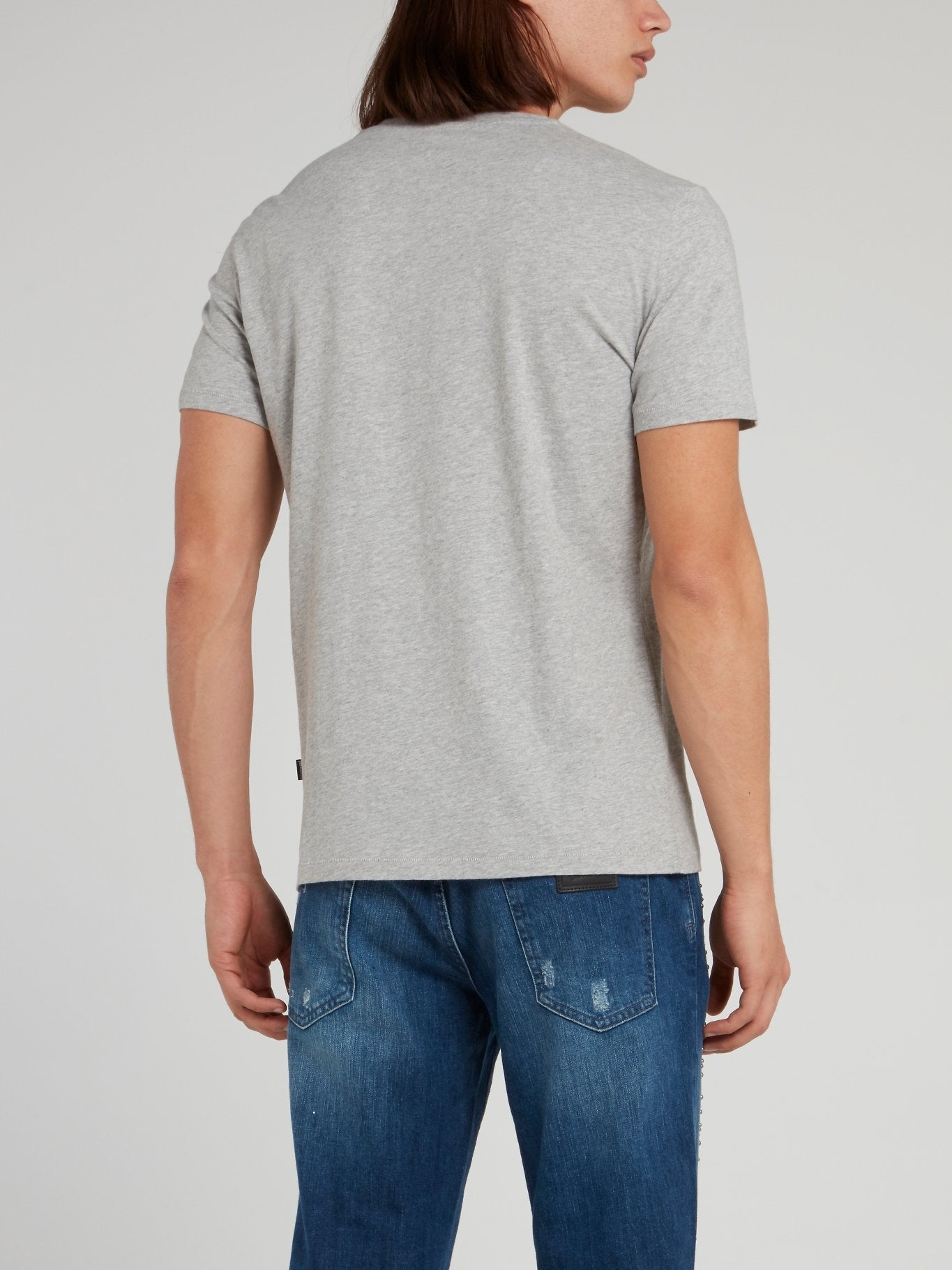 Grey Studded Logo T-Shirt