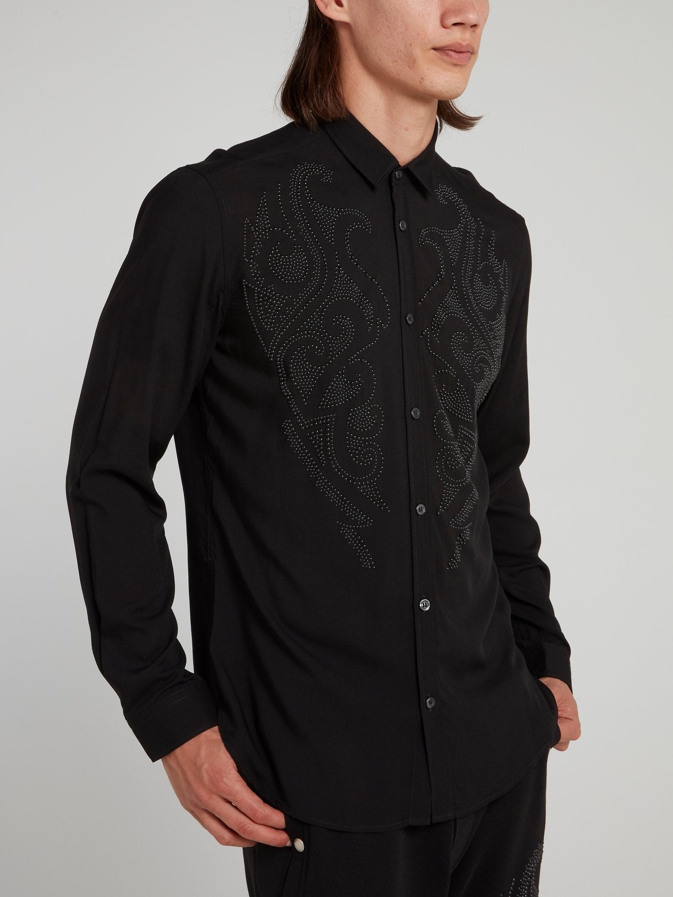 Black Micro-Stud Shirt