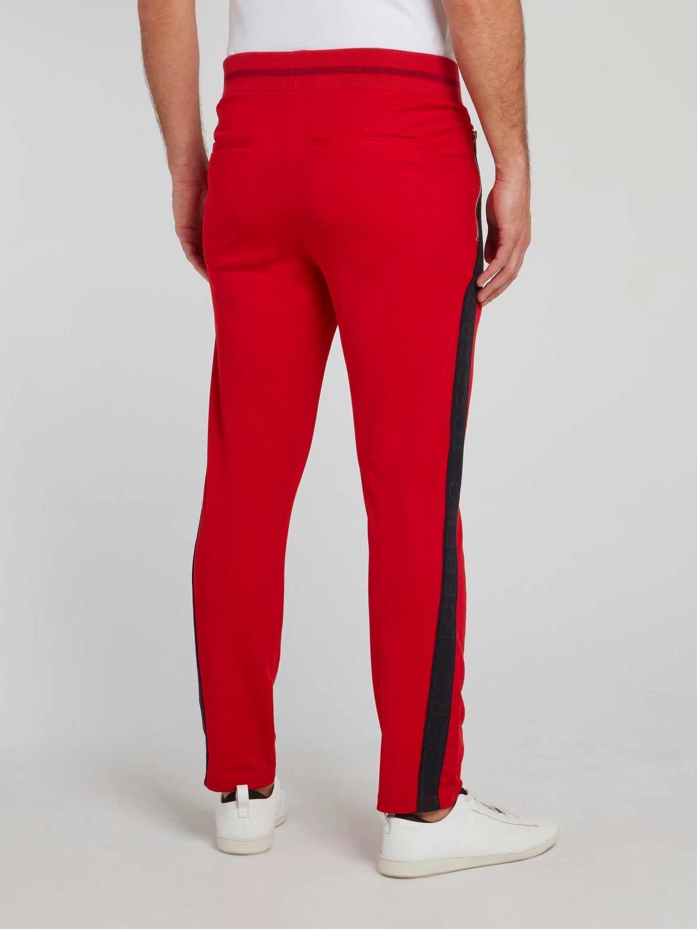 Red Logo Tape Ribbed Waistband Trousers