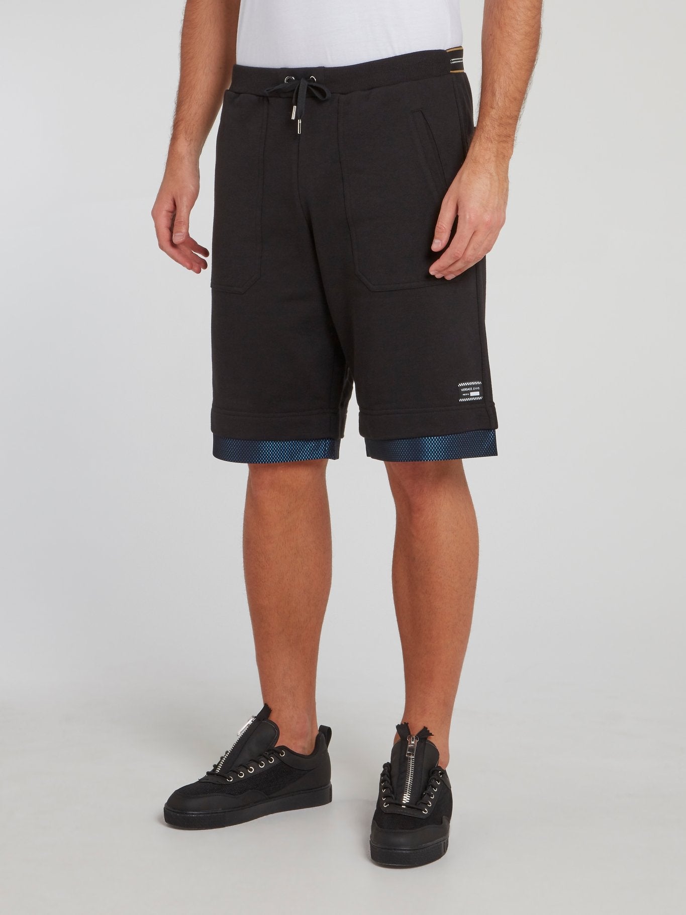 Black Cotton Gym Shorts