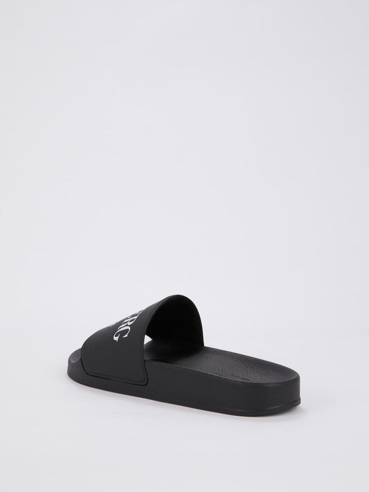 Черные классические сандалии с логотипом