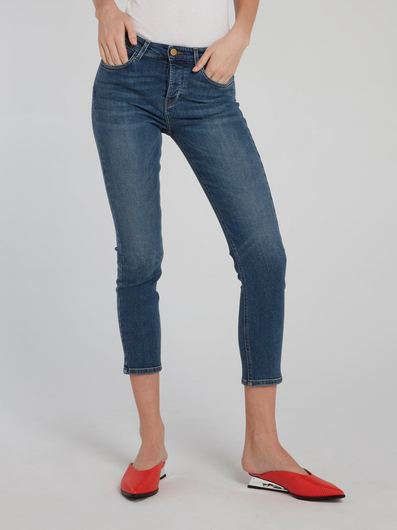 Cropped Denim Stretch Jeans