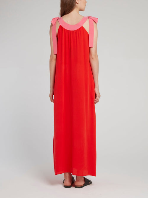 Red Silk Float Dress