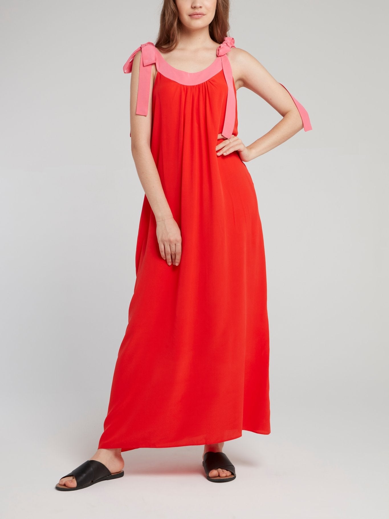 Red Silk Float Dress