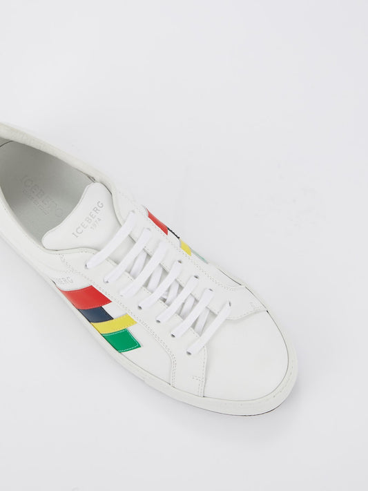 White Colour Stripe Sneakers