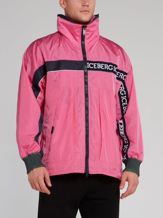 Розовая спортивная куртка из нейлона