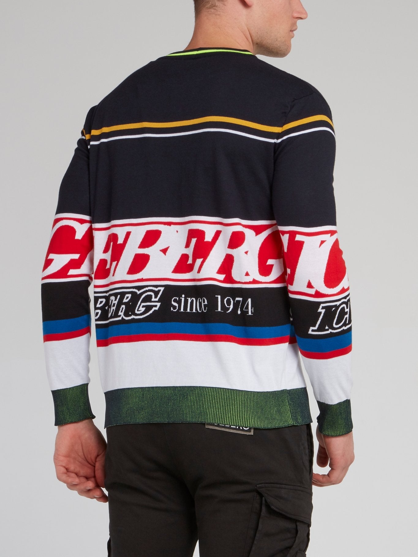 Striped Colour Block Logo Sweatshirt