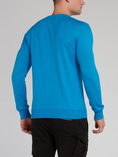 Blue Classic Logo Knitted Sweatshirt