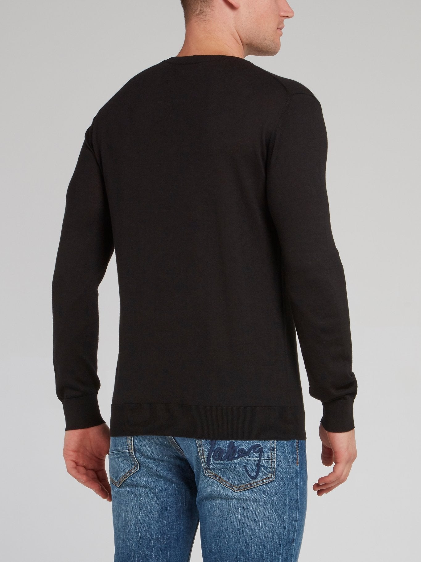 Black Classic Logo Knitted Sweatshirt