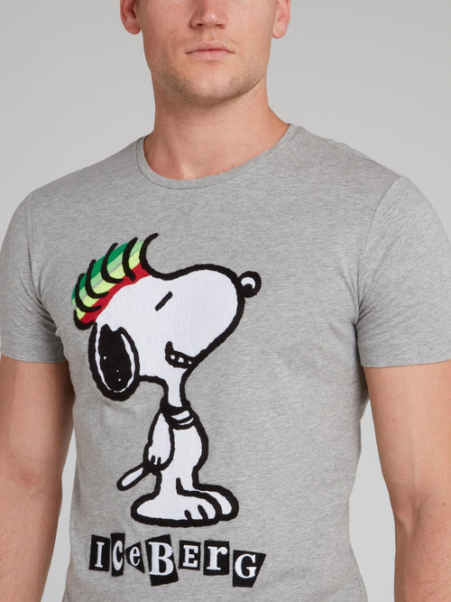 Snoopy Grey Crewneck T-Shirt