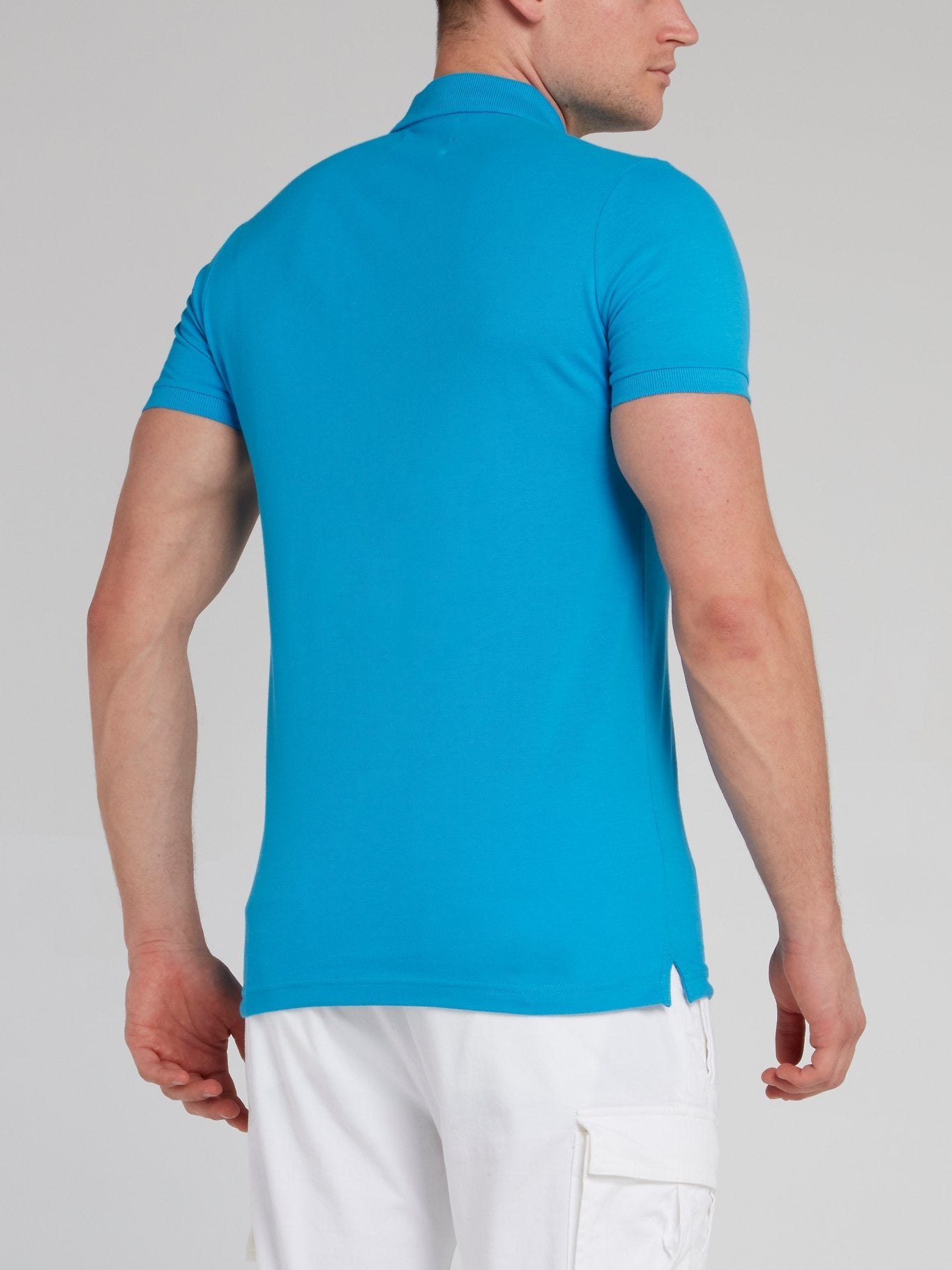 Голубая рубашка поло с логотипом