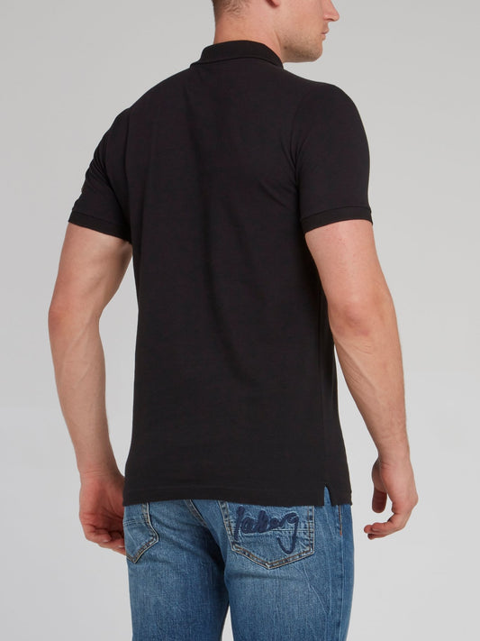 Черная рубашка поло с логотипом