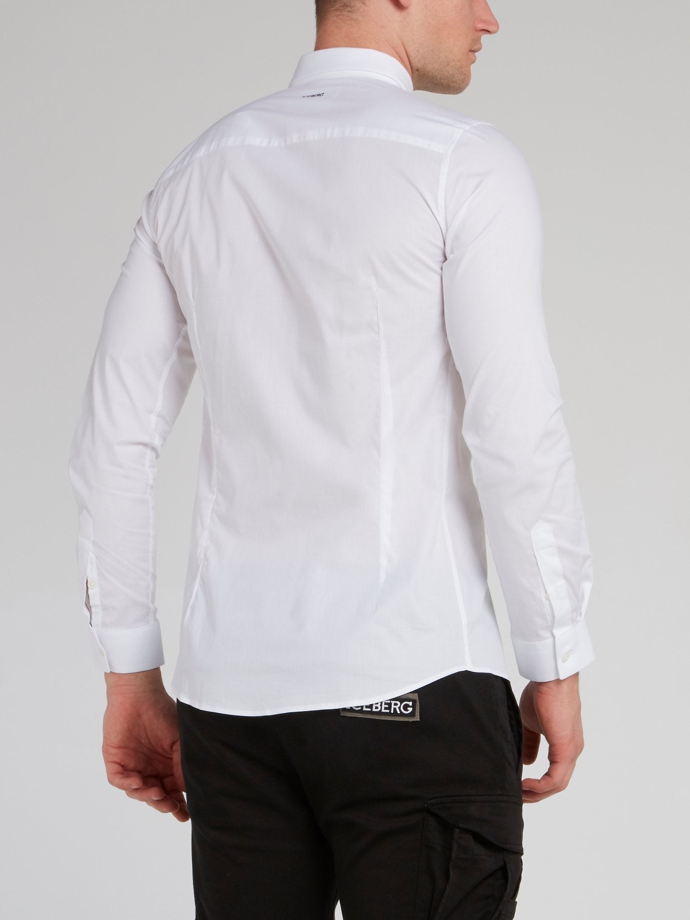 White Logo Tape Long Sleeve Shirt