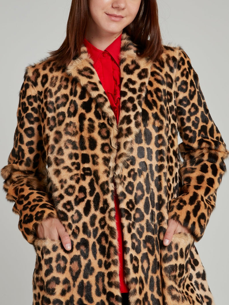 Leopard Effect Fur Coat