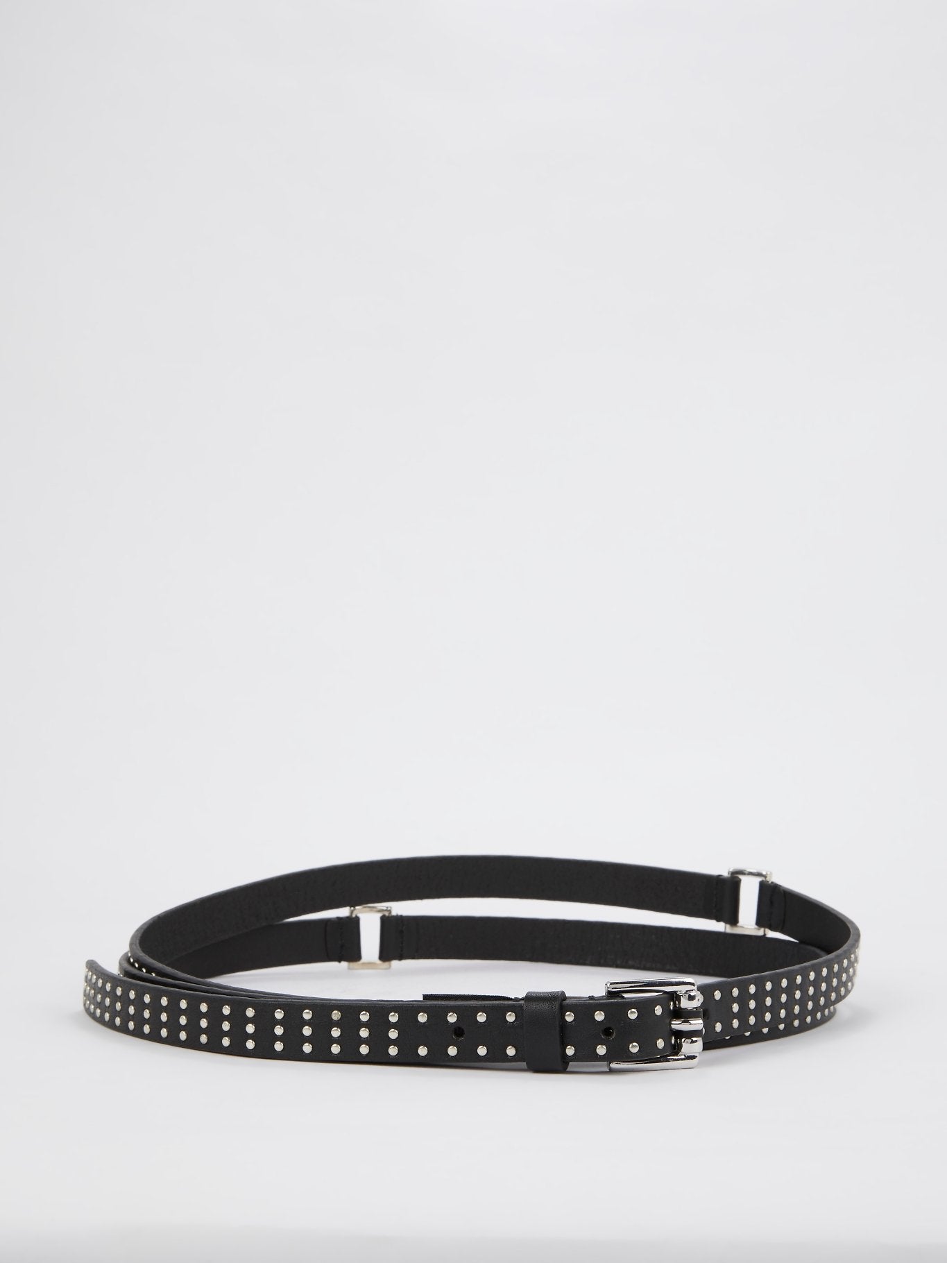 Black Multi-Strap Studded Belt