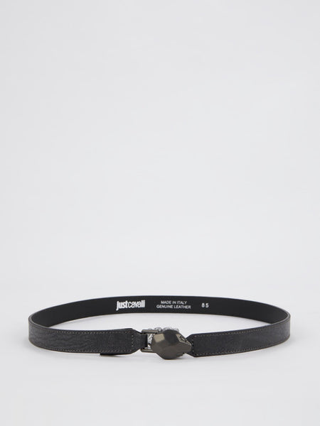 Just Cavalli Snake Buckle Belt - Black, Green, and Pink Just Cavalli | Accessories | Just Cavalli Dusty Rose Leather  main image 4