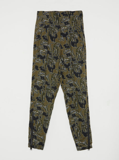 Olive Tiger Print Trousers
