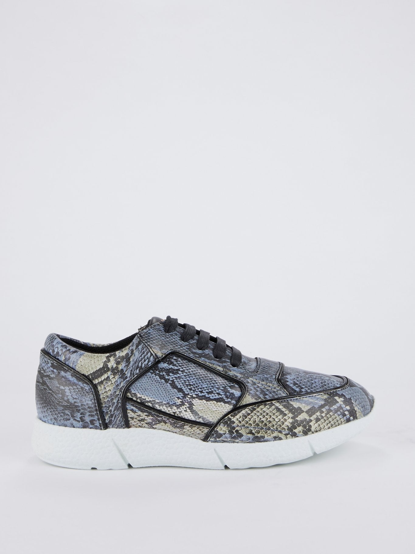 Python Effect Lace Up Sneakers