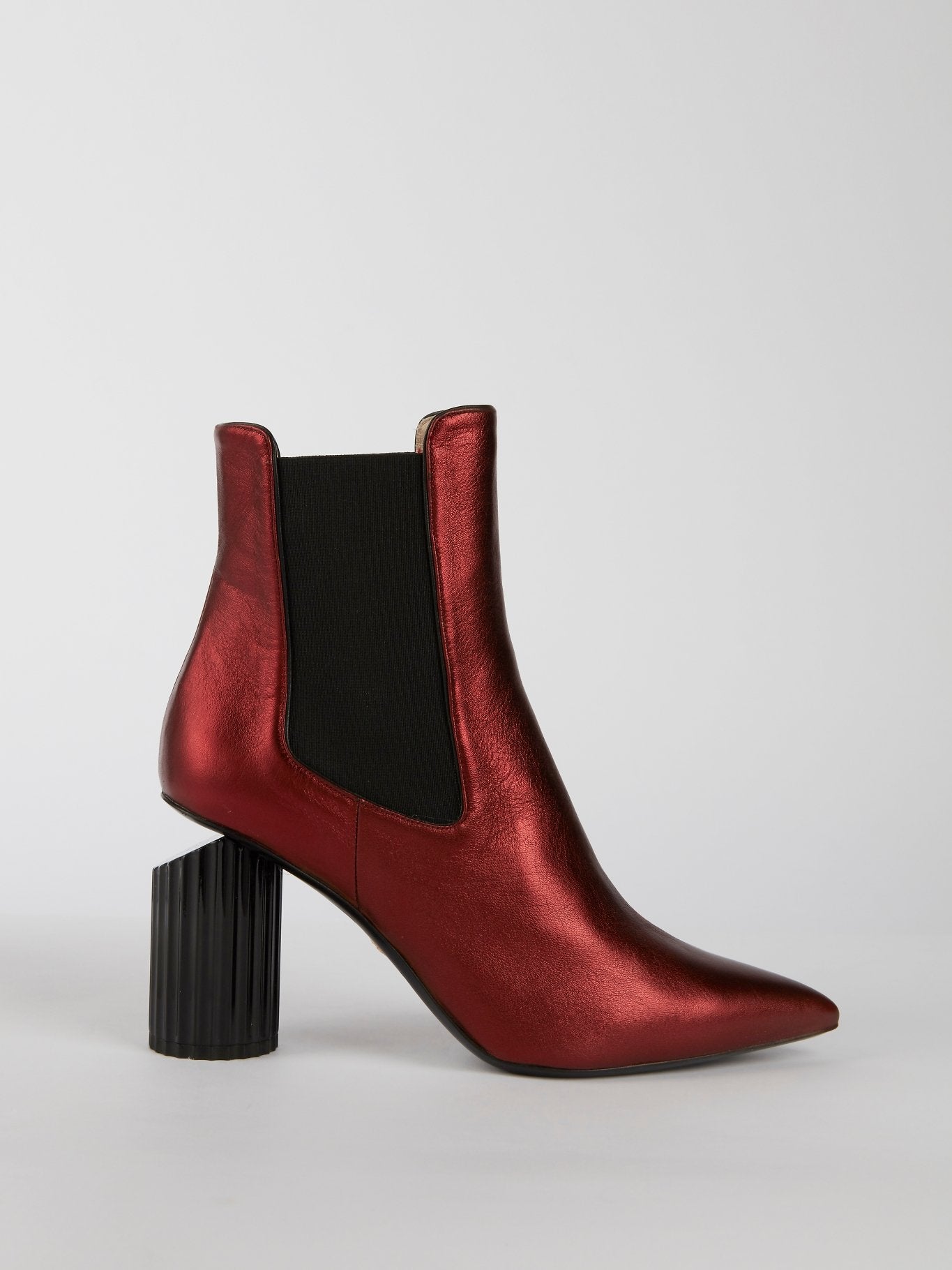 Red Leather Ankle Boots