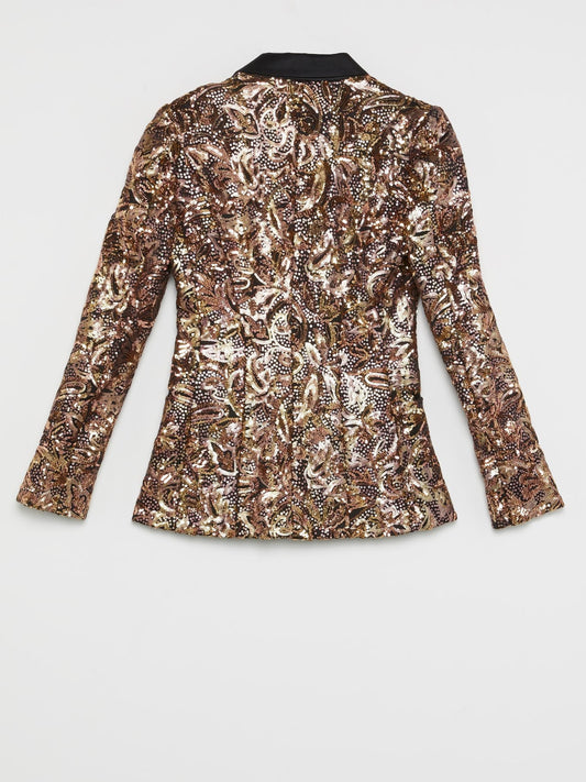 Золотой пиджак с узорами в викторианском стиле