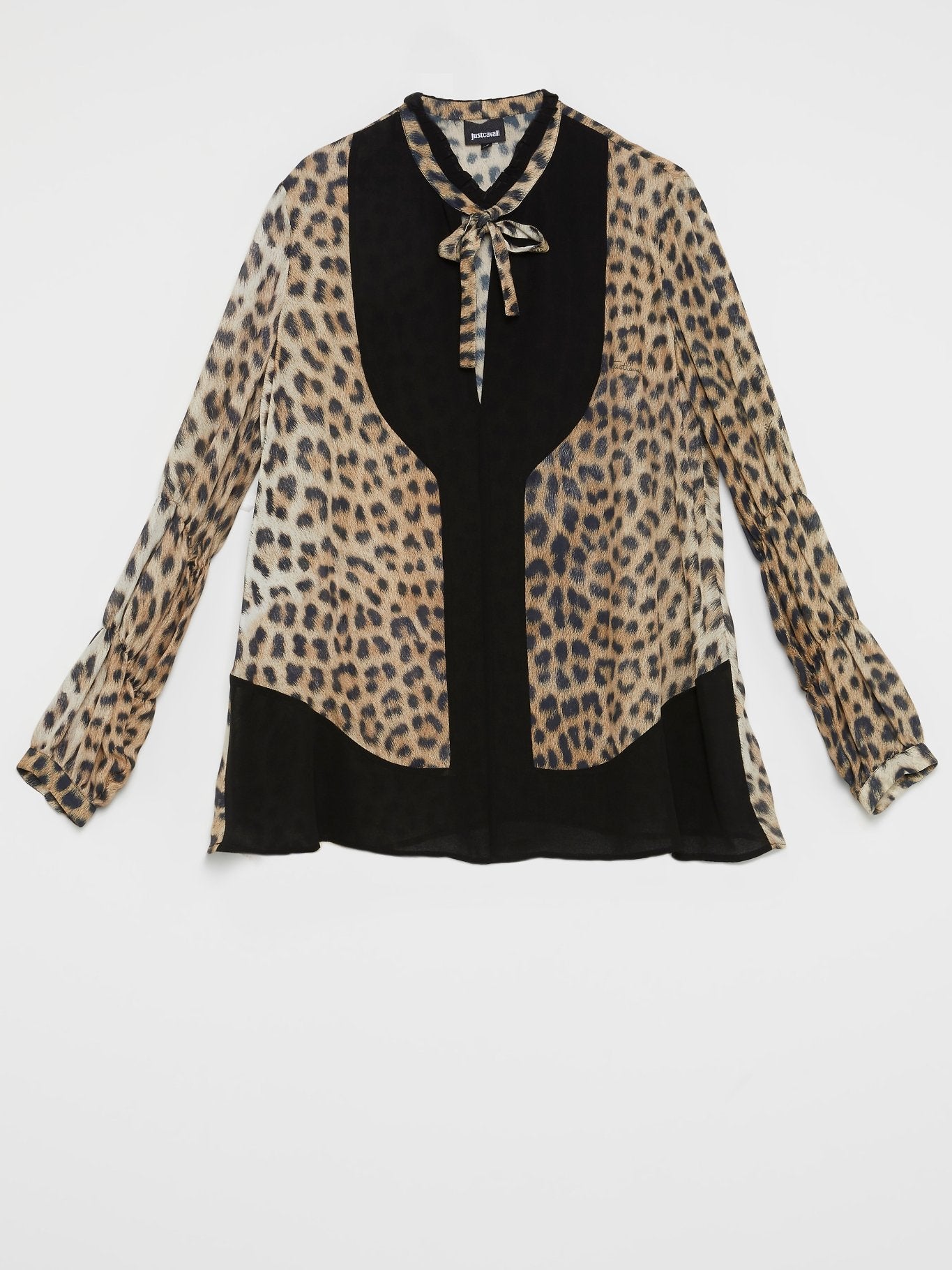 Leopard Print Bow Tie Blouse