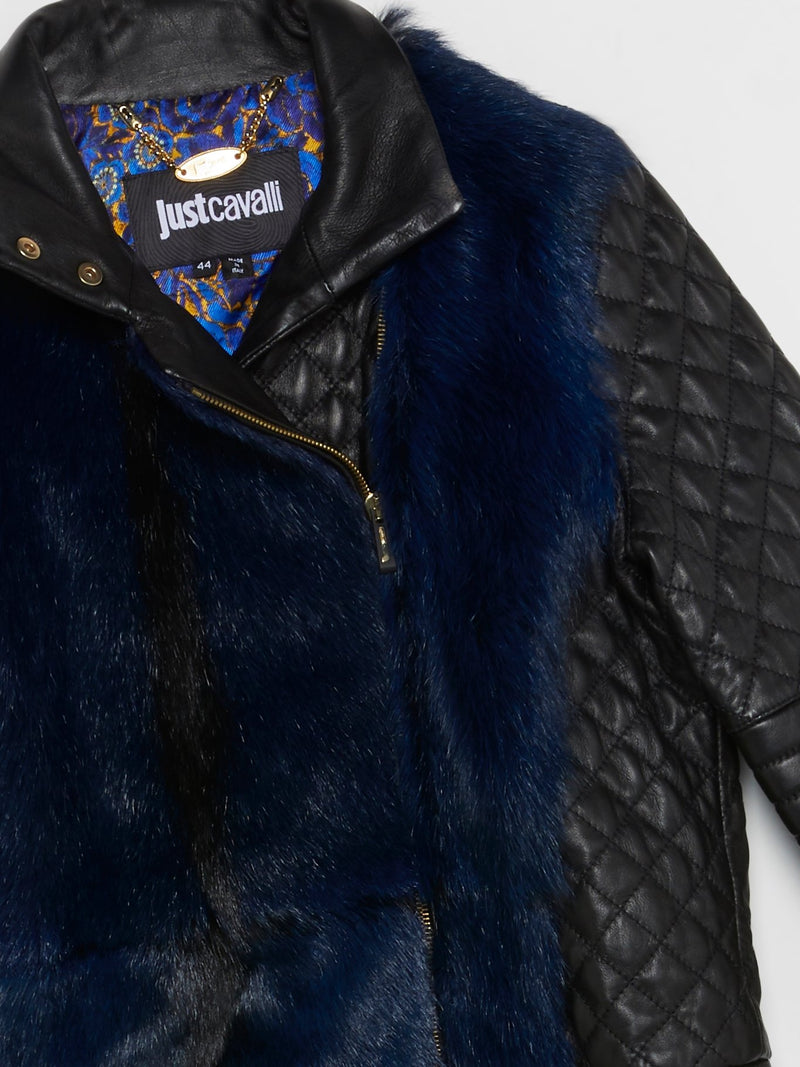 Fur Panel Quilted Jacket